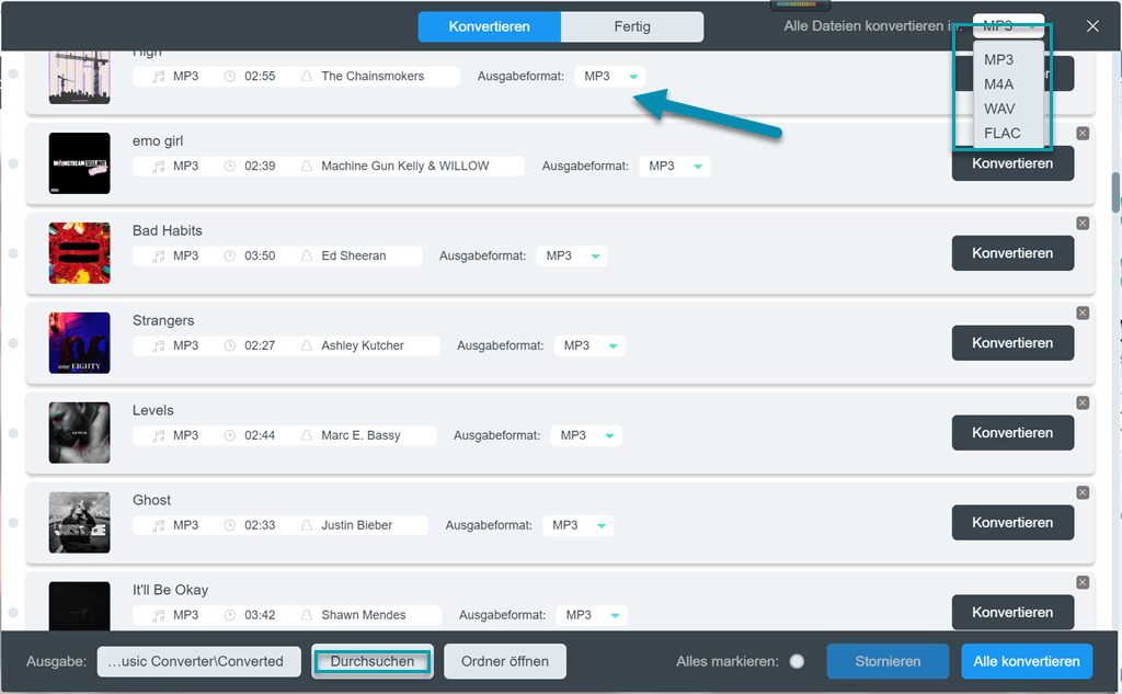 Select Output Format