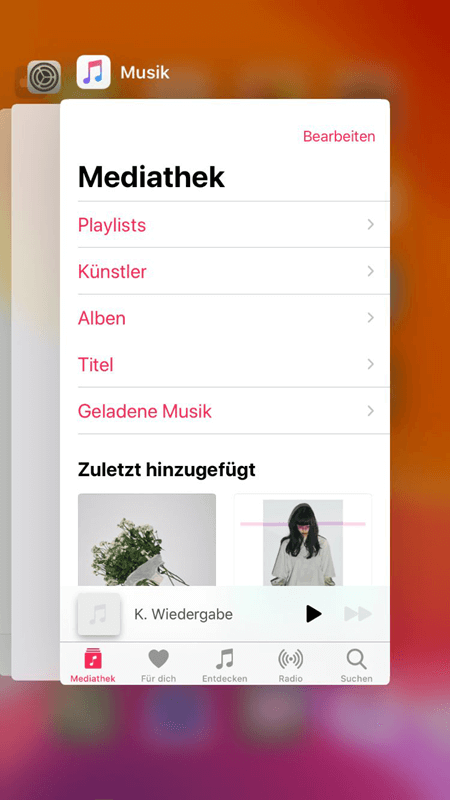 Apple Music APP schließen