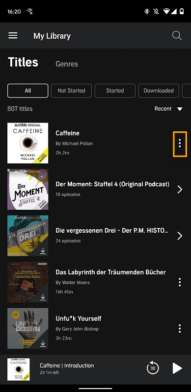 Audible Hörbuch herunterladen Android