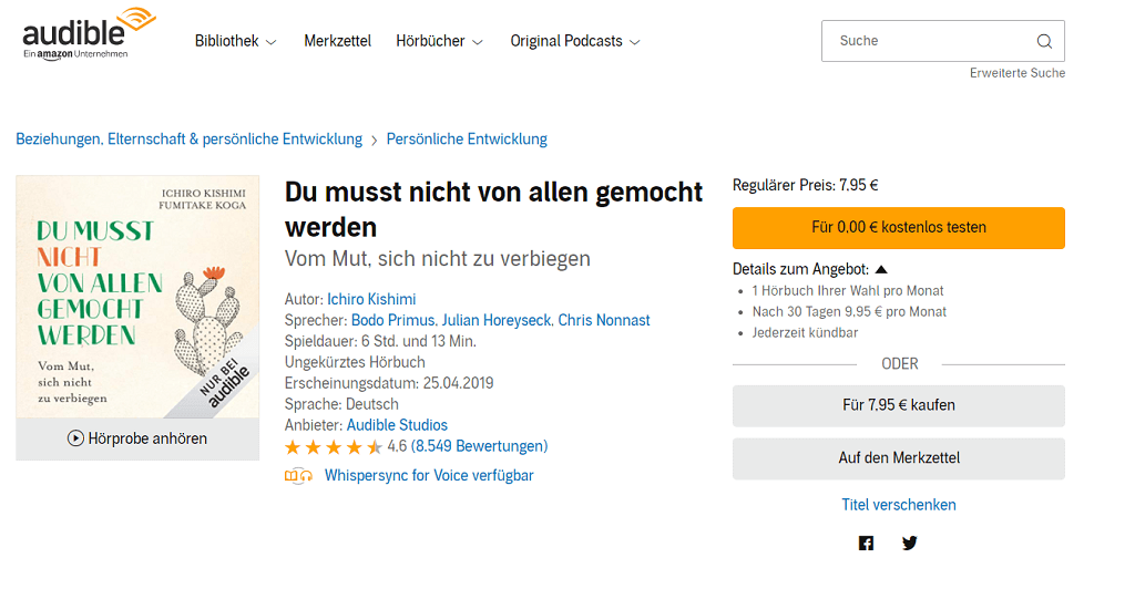 Audible Titel verschenken