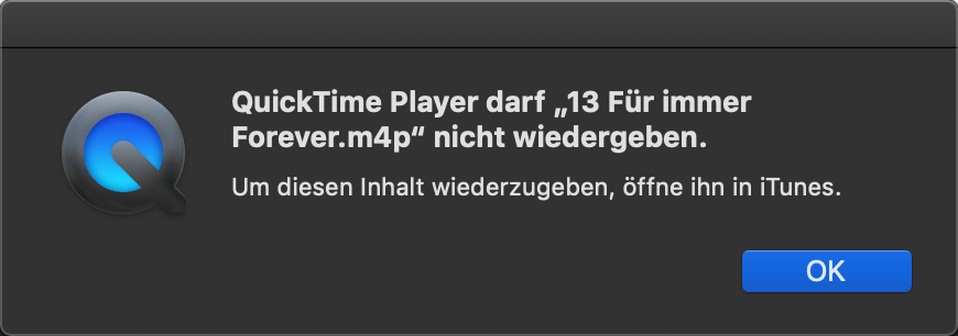 QuickTime darf M4P nicht wiedergeben