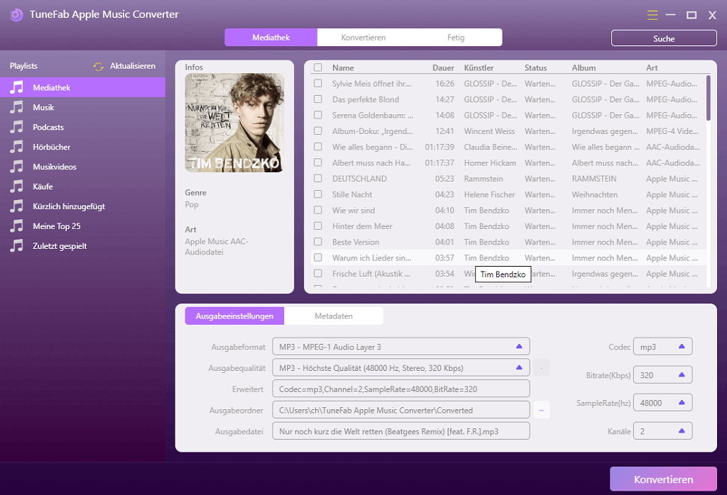 Apple Music Converter Songs konvertieren