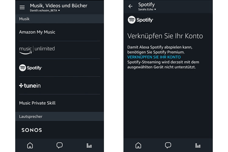 Alexa App mit Spotify verknüpfen