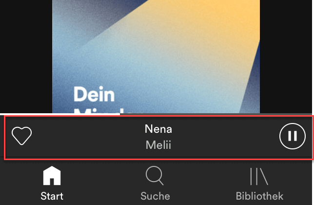 Spotify Abspiel Oberfläche