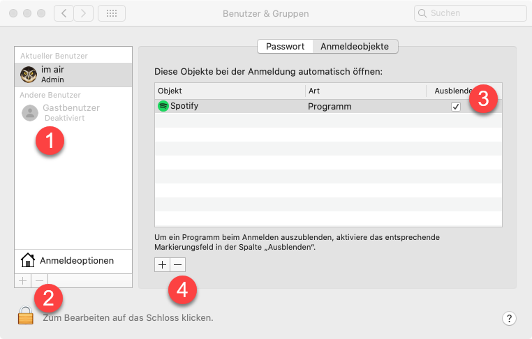 Spotify auf Benutzer&Gruppen ausblenden
