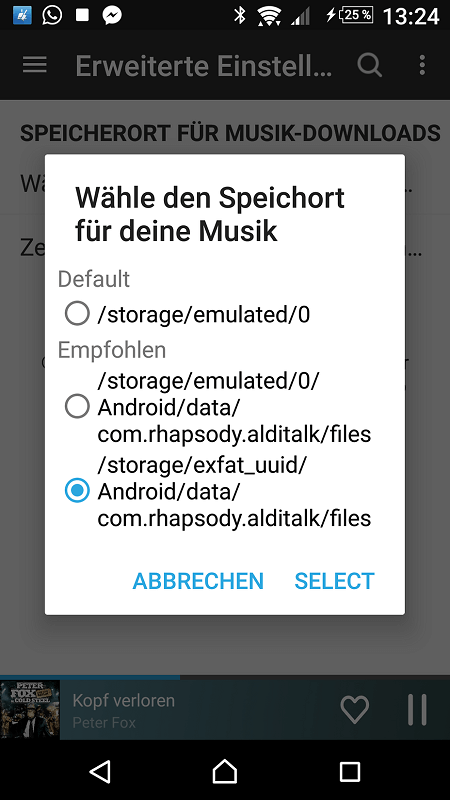 Speicherort überprüfen