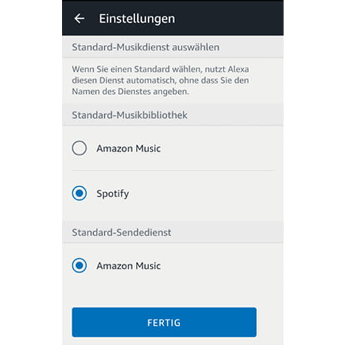 Spotify als Standard-Dienst festlegen