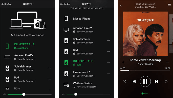 Spotify connect auf Geräten