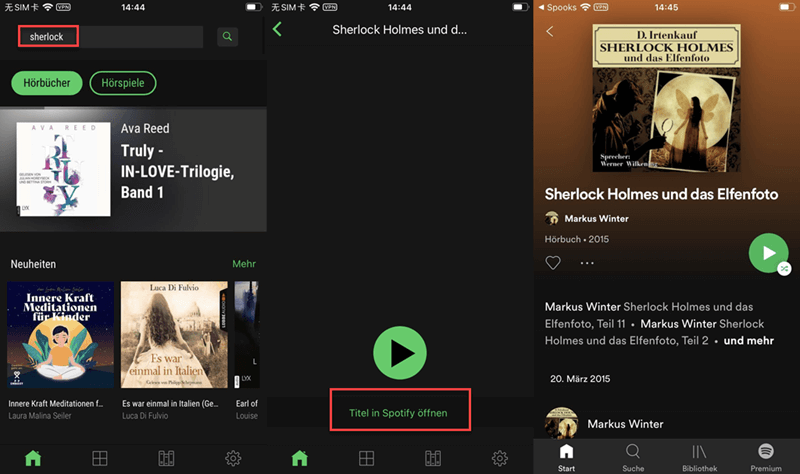 Spotify Hörbücher finden Spooks