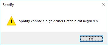 Spotify konnte einige deiner Daten nicht migrieren
