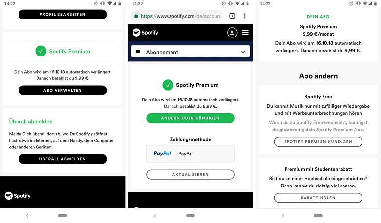 Spotify kündigen Android