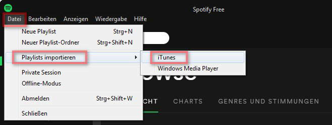 Spotify Playlists importieren