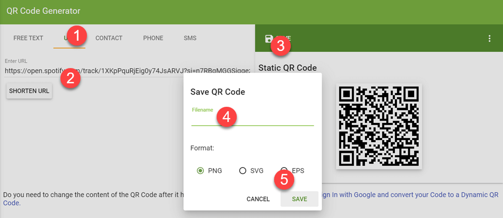 Spotify QR Code einfügen