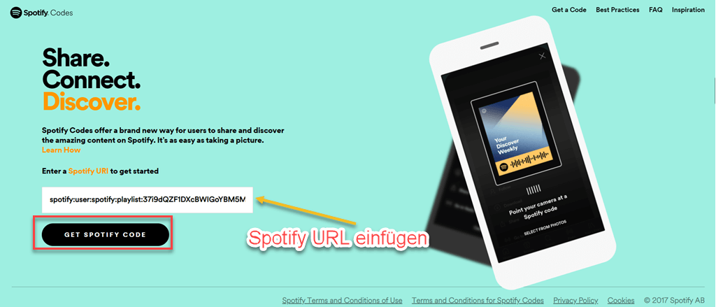 Spotify URL einfügen