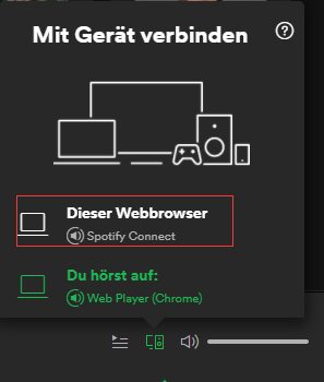 Mit Gerät verbinden auf Spotify