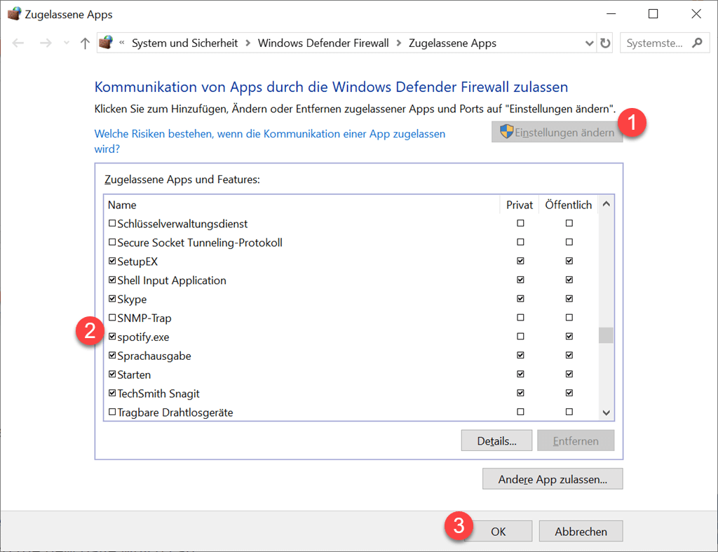 Firewall Spotify überprüfen