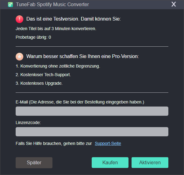 Spotify Music Converter registrieren