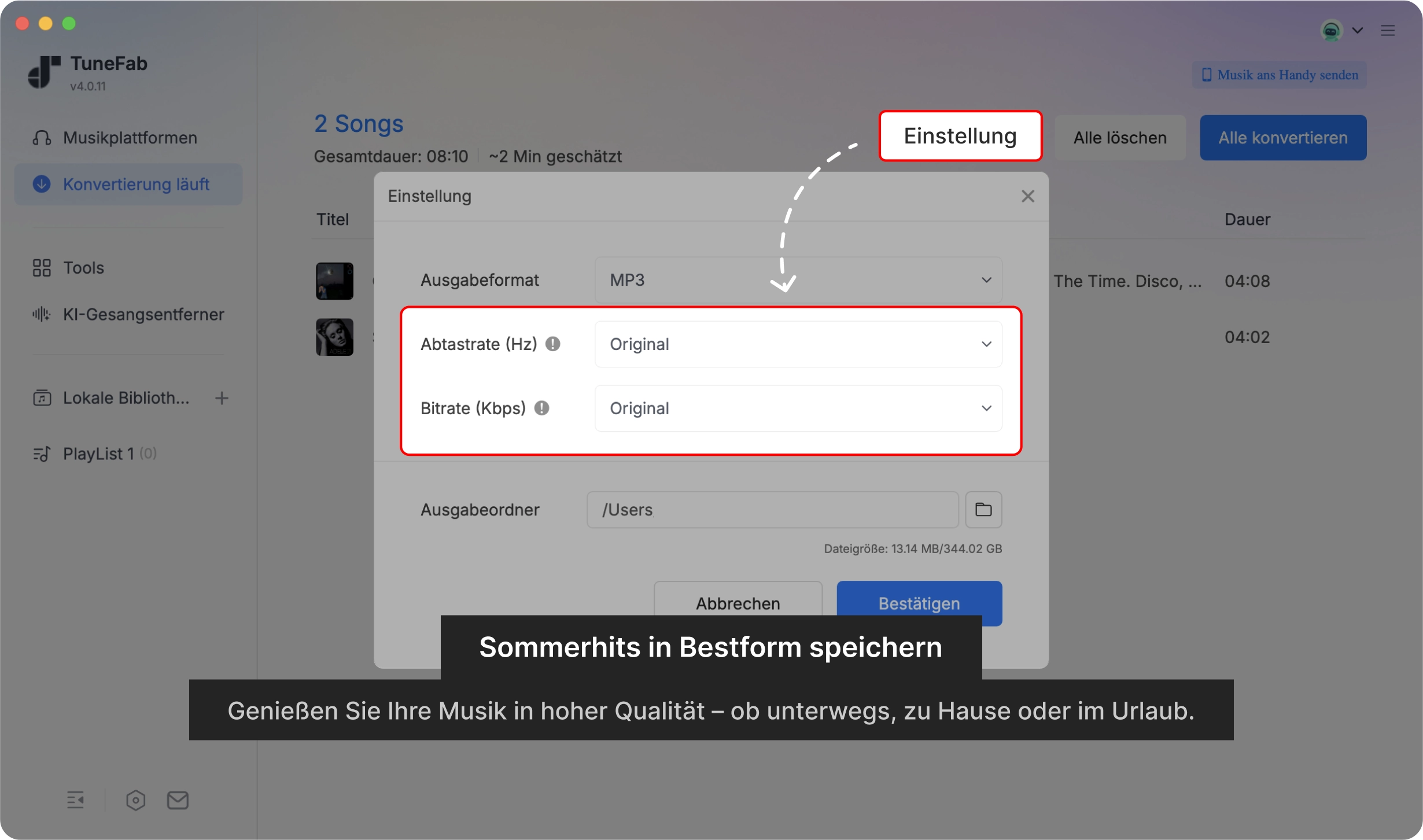 Hohe Audioqualität