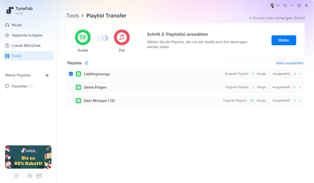 Choisir la Playlist à Transférer