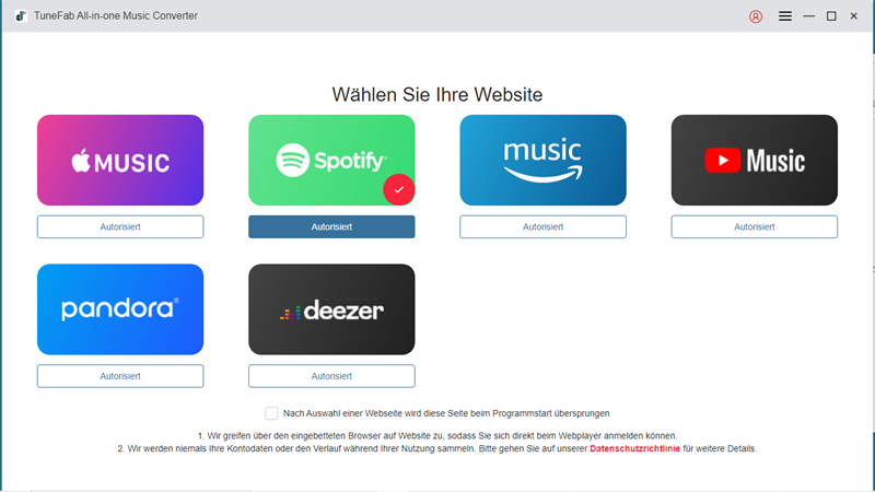 TuneFab Apple Web Player starten