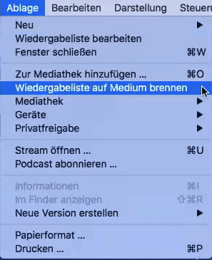 Apple Music auf CD brennen auf Mac