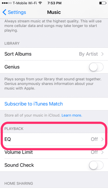 Apple Music Equalizer auf iPhone einstellen