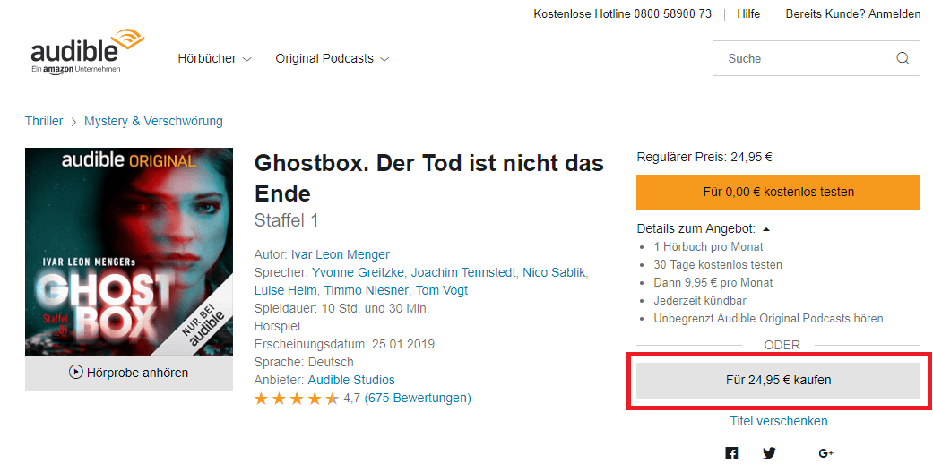 Audible Hoerbuch kaufen