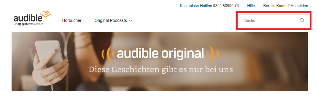 Audible Suchfeld