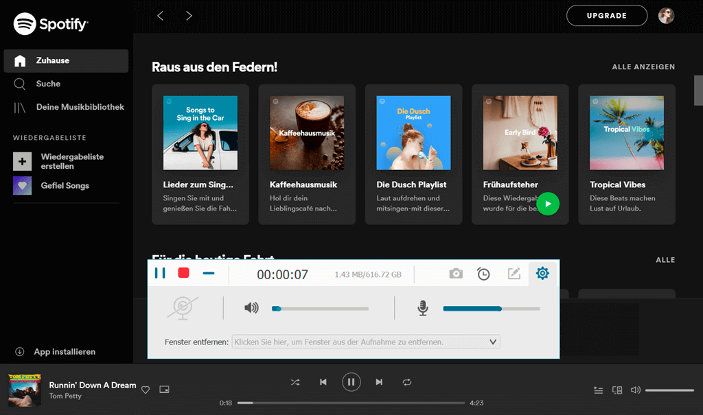 Spotify aufnehmen