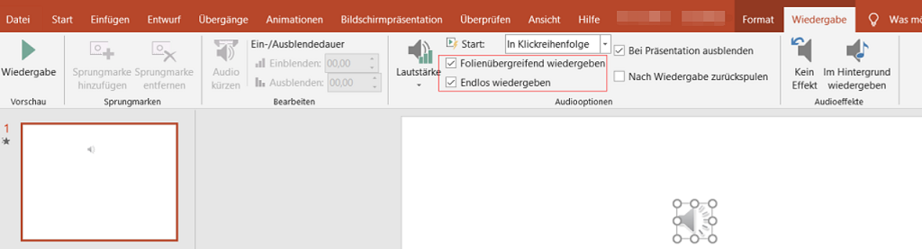 Audio abspielen in Powerpoint