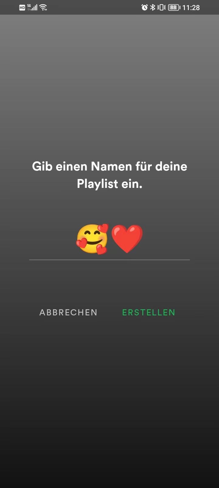 Die neue Playlist benennen