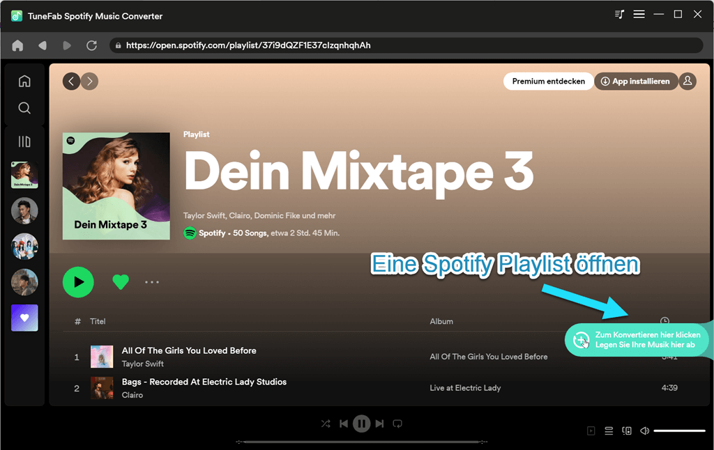 Eine Spotify Playlist öffnen