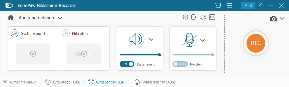 FonePaw Audio aufnehmen