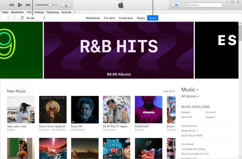 iTunes Music auf PC kaufen