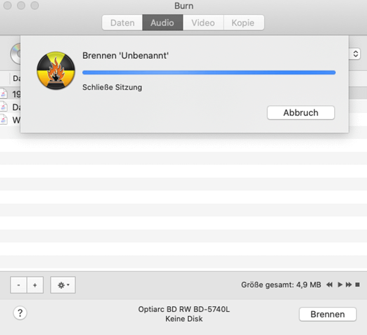 Mac CD auf Burn brennen
