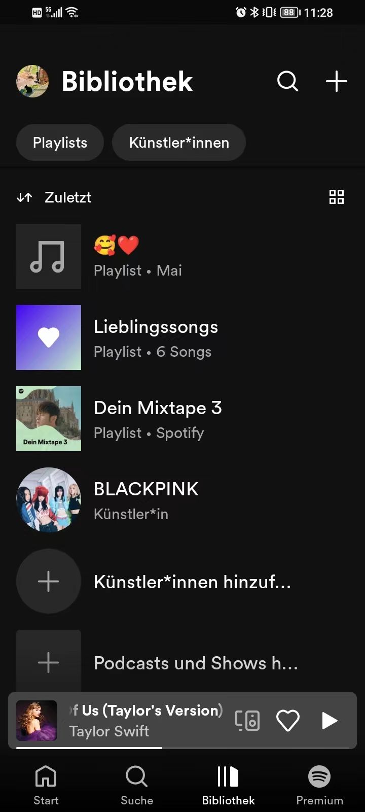 Neue Playlist anzeigen