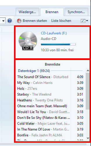 Spotify auf CD brennen Windows Media Player