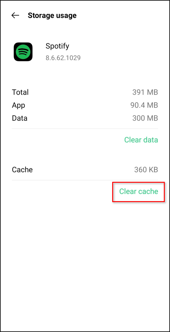 Spotify Cache leeren Android