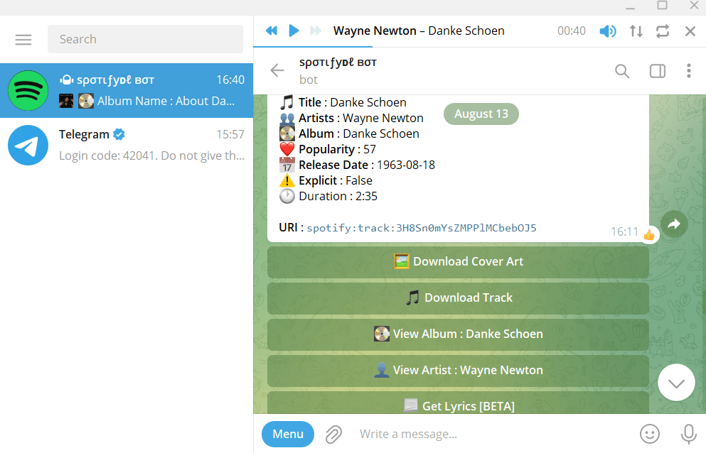 Spotify Download MP3 mit Telegram Bot