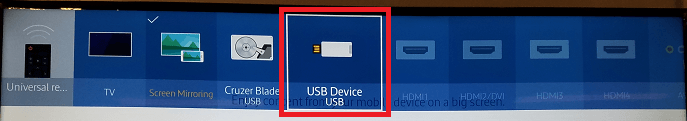 USB Gerät auf Samsung TV auswählen