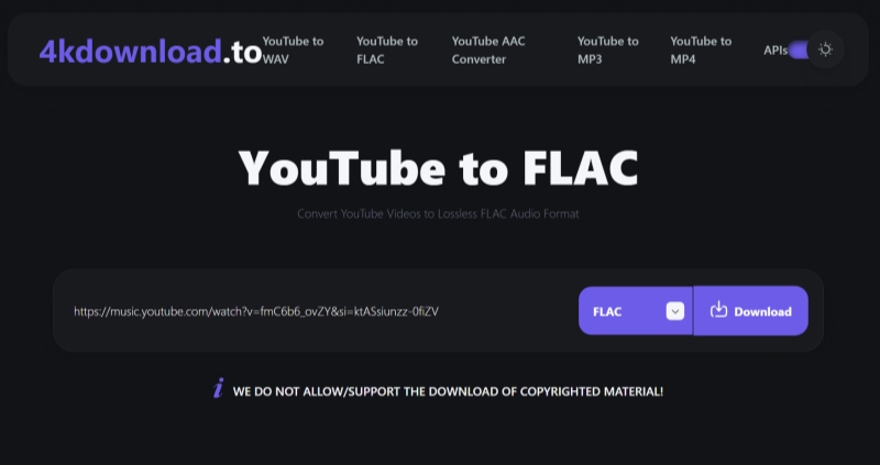 4Kdownload.to YouTube to FLAC Downloader