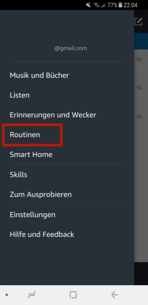 Alexa-Routine finden