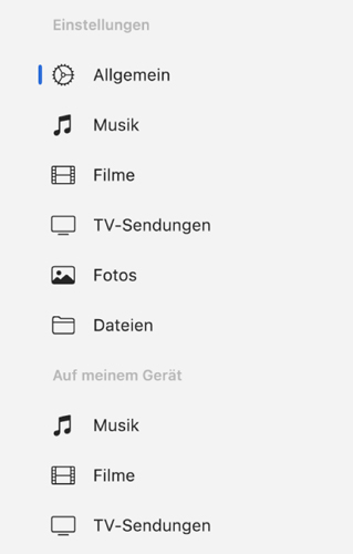 Allgemein auswählen