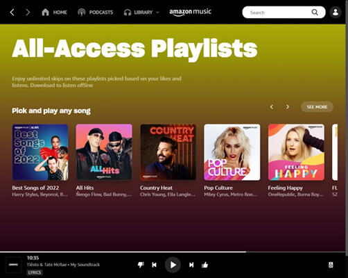Amazon Music All-Access-Playlists