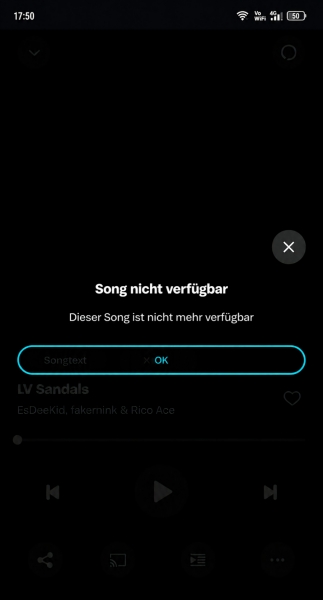 Amazon Music: Song nicht verfügbar