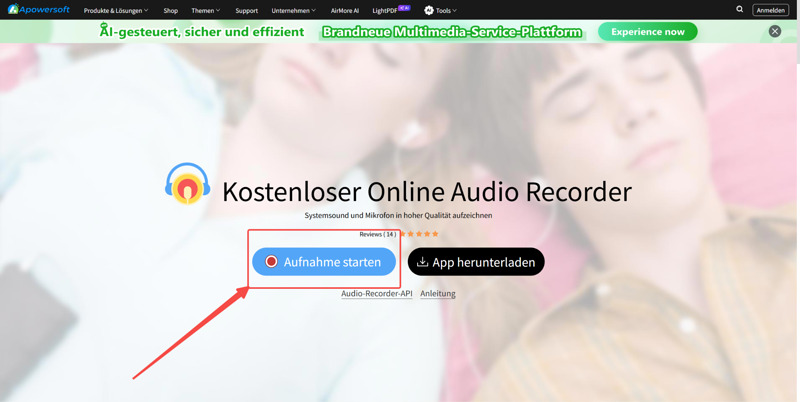 Apowersoft Online Audio Recorder öffnen