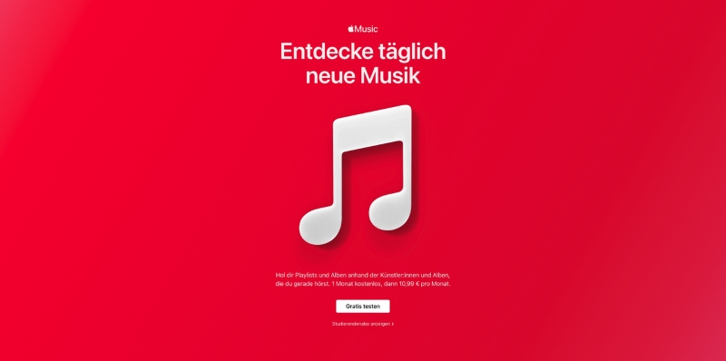 Apple Music einen Monat kostenlos probieren