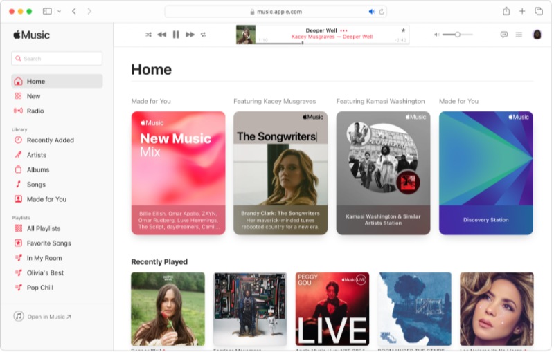 Apple Music Homepage