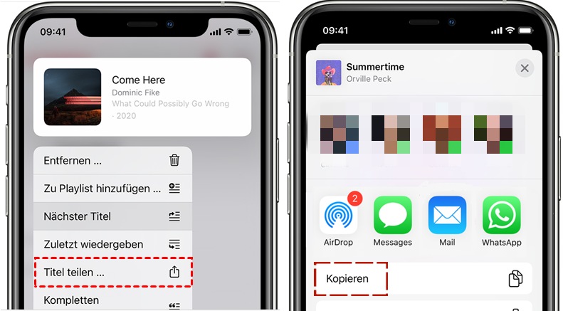 Share-Link eines Apple-Music-Titels kopieren