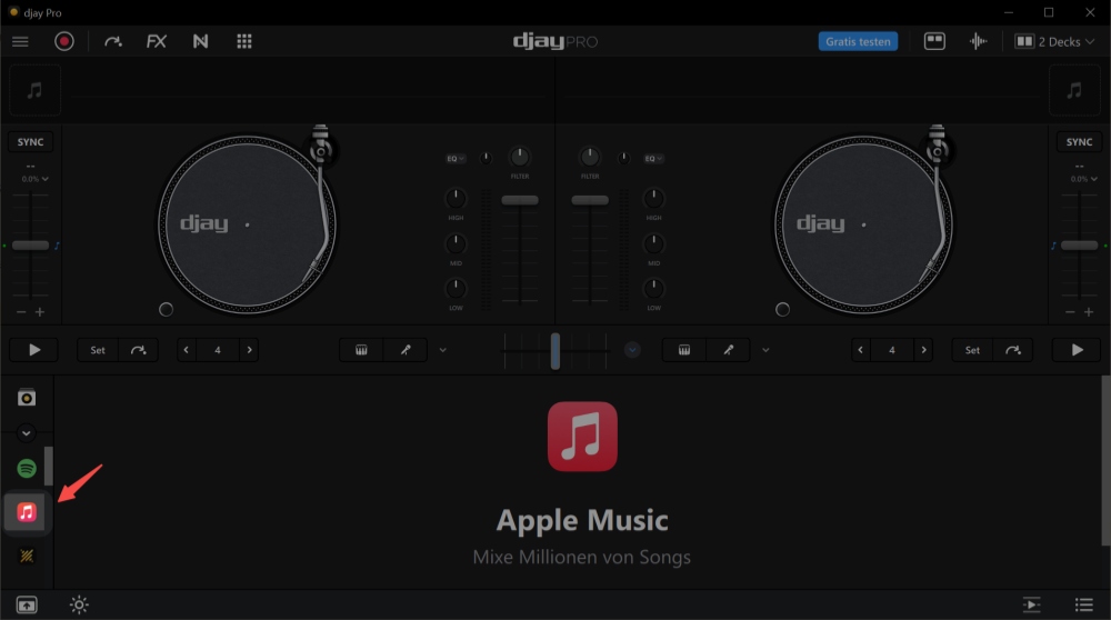 Apple Music mit djay Pro